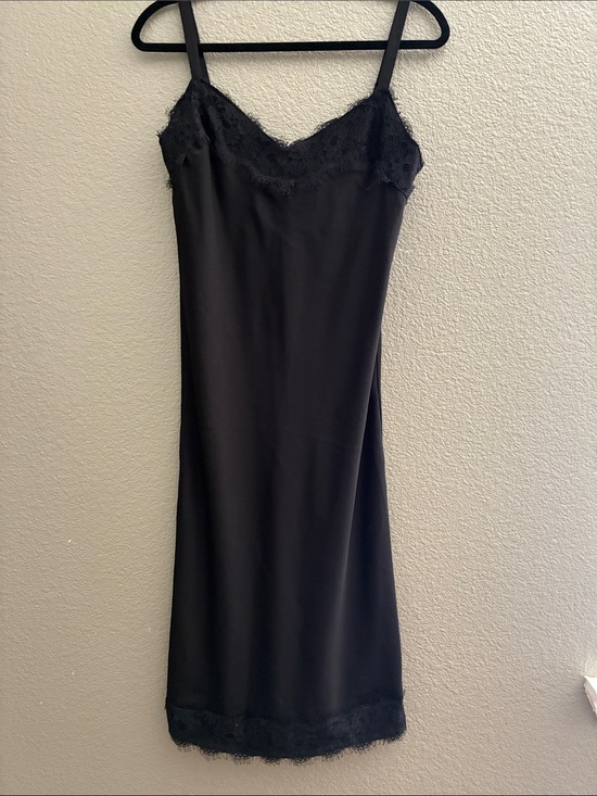 Rebecca Minkoff Dresses & Skirts - Rebecca Minkoff Black Lace-Trim Slip Midi Dress